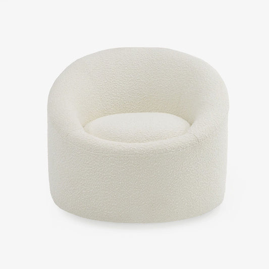 Modrest Frontier - Glam White Fabric Accent Chair