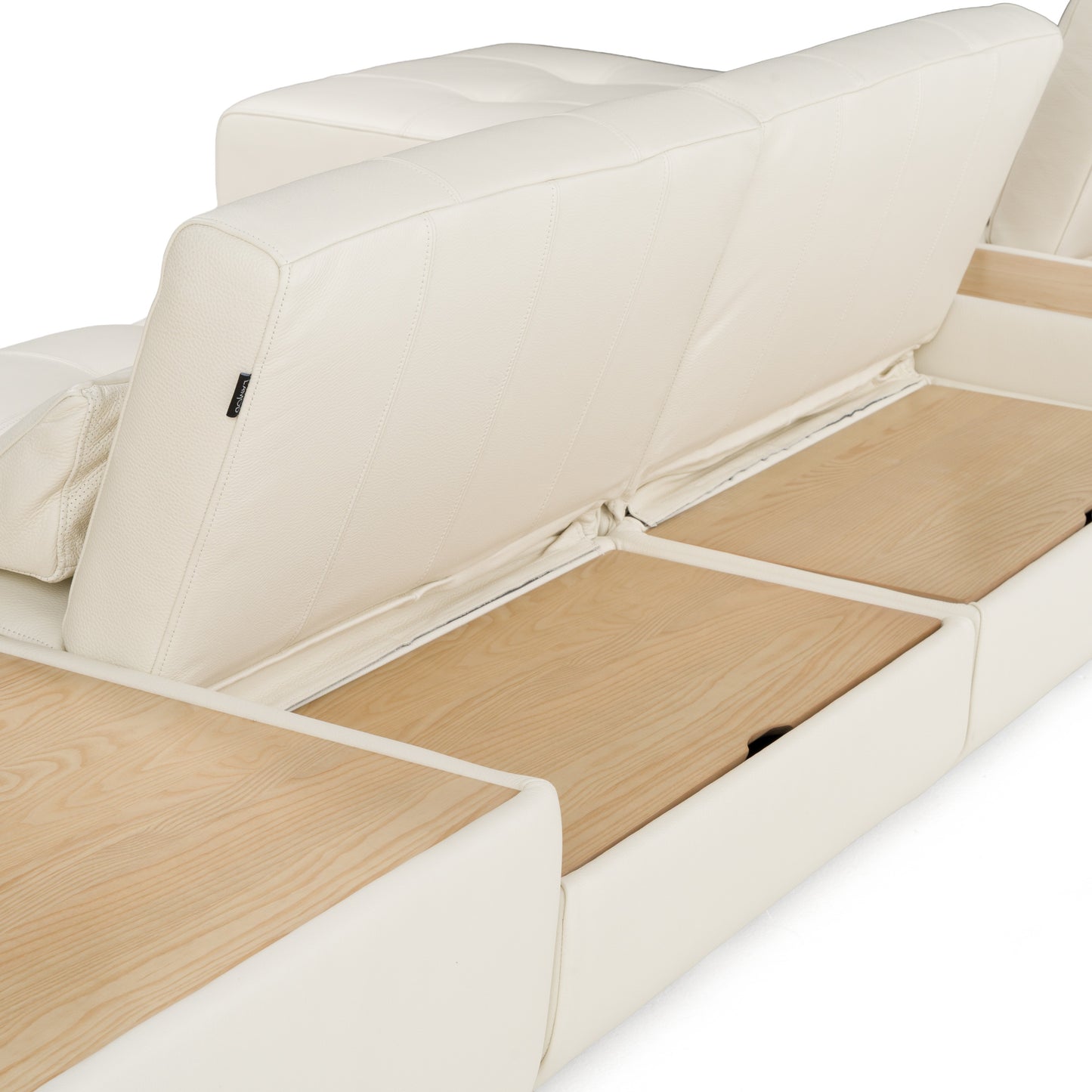 Divani Casa Garfield - Modern Off-White Leather 7-Piece Modular Sectional