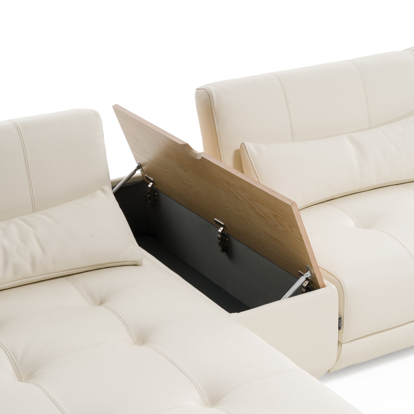 Divani Casa Garfield - Modern Off-White Leather 7-Piece Modular Sectional