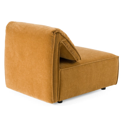 Divani Casa Gene - Modern Ochre Fabric Modular Armless Sectional Seat