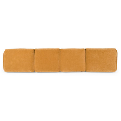 Divani Casa Gene - Modern Ochre Fabric 5-Piece Modular Sectional Sofa