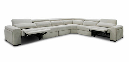 Divani Casa Gering - Modern Beige Fabric Sectional With 2 Power Recliners