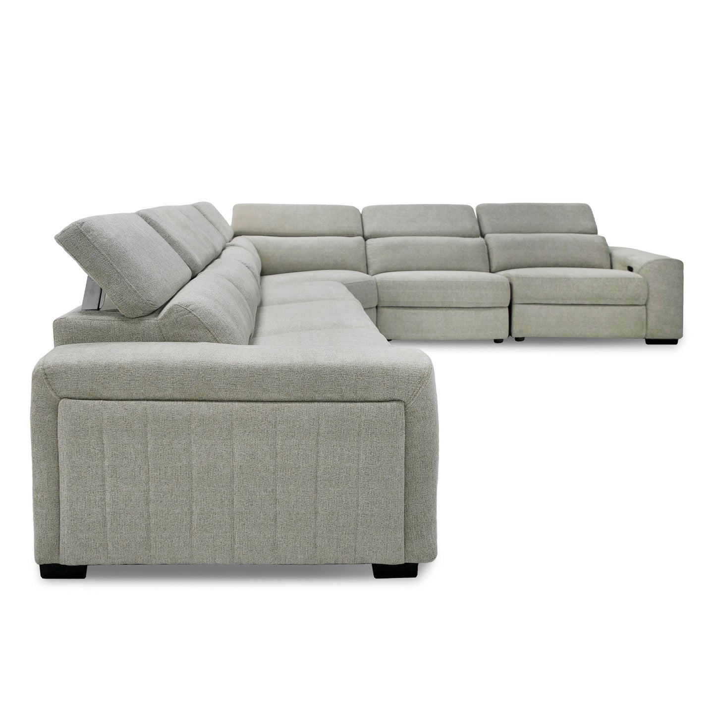 Divani Casa Gering - Modern Beige Fabric Sectional With 2 Power Recliners
