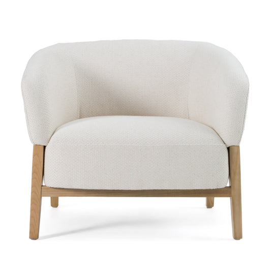 Divani Casa Giselle - Mid-Century Modern Off-White Fabric Accent Chair