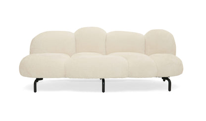 Divani Casa Glaster - Contemporary White Sherpa 88" Bubble Sofa