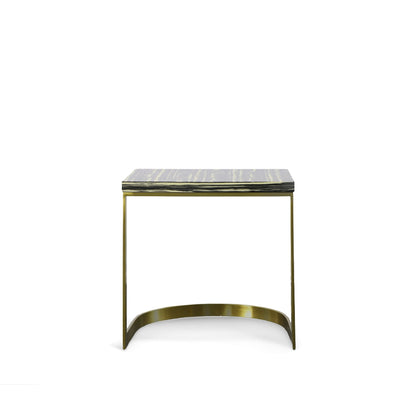 Modrest Greely - Glam Black and Gold Marble End Table