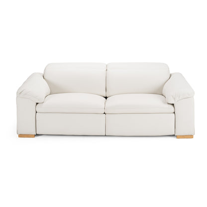 Divani Casa Gregory - Modern Off-White Leather Sofa w/ 2 Recliners