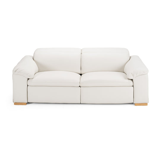Divani Casa Gregory - Modern Off-White Leather Sofa w/ 2 Recliners