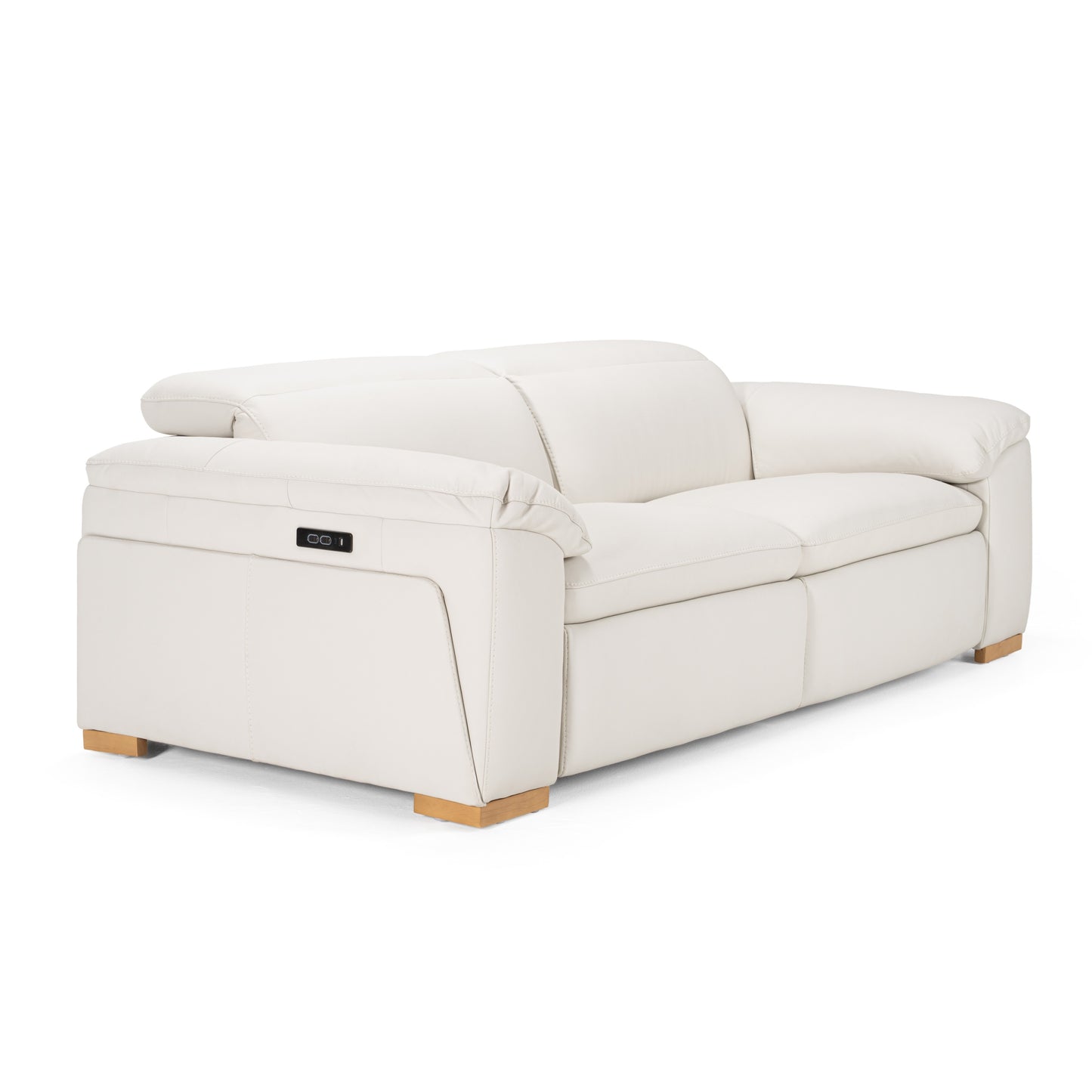 Divani Casa Gregory - Modern Off-White Leather Sofa w/ 2 Recliners