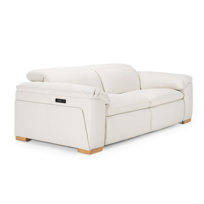 Divani Casa Gregory - Modern Off-White Leather Sofa w/ 2 Recliners