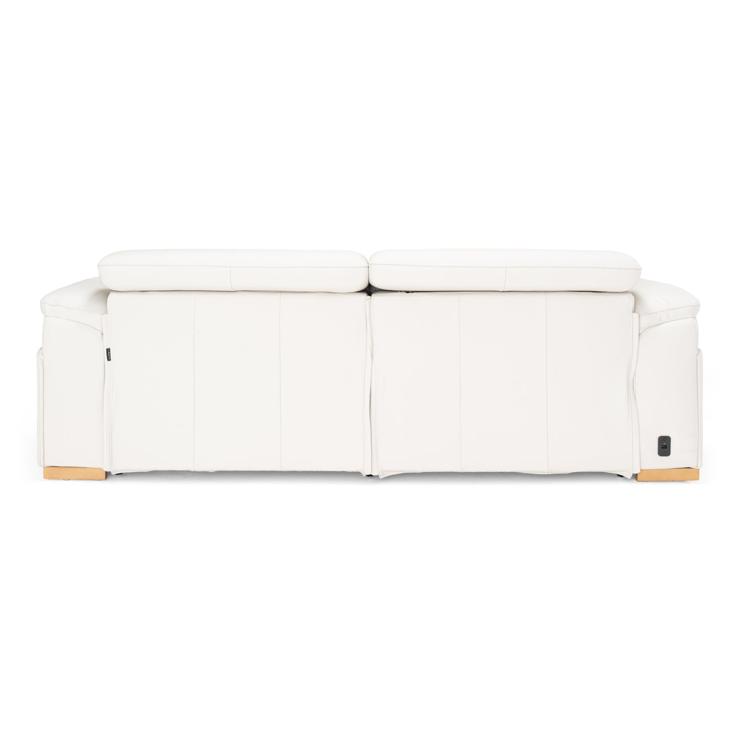 Divani Casa Gregory - Modern Off-White Leather Sofa w/ 2 Recliners
