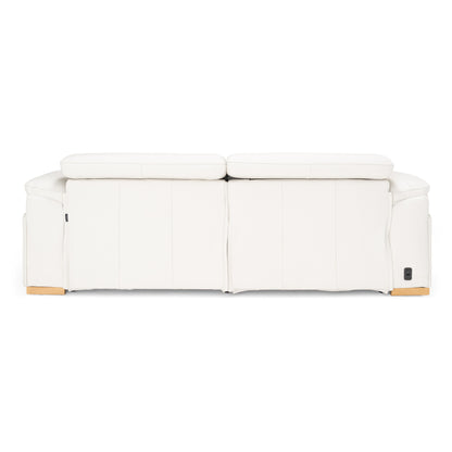 Divani Casa Gregory - Modern Off-White Leather Sofa w/ 2 Recliners