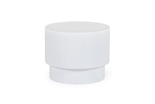Modrest Gruver - Modern White Concrete End Table