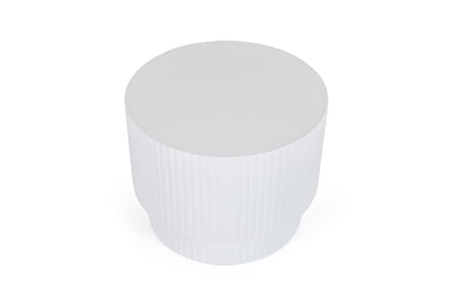 Modrest Gruver - Modern White Concrete End Table