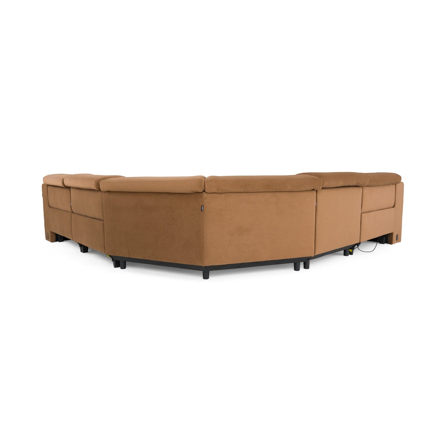 Divani Casa Horton - Modern Brown Fabric Sectional w/ 3 Recliners