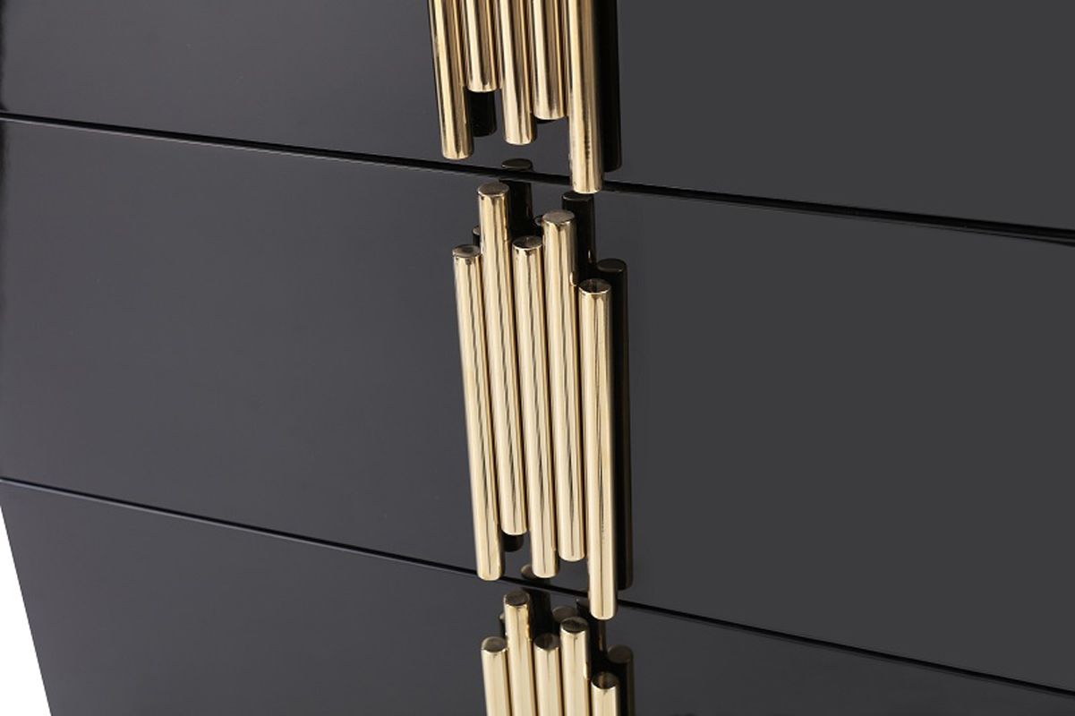 Modrest Token Modern Black & Gold 4-Piece Bedroom Set