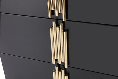 Modrest Token Modern Black & Gold 4-Piece Bedroom Set