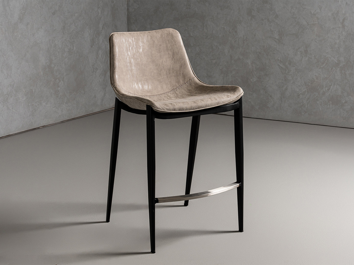 Modrest Jane - Modern Tan & Black Counter Stool (Set of 2)