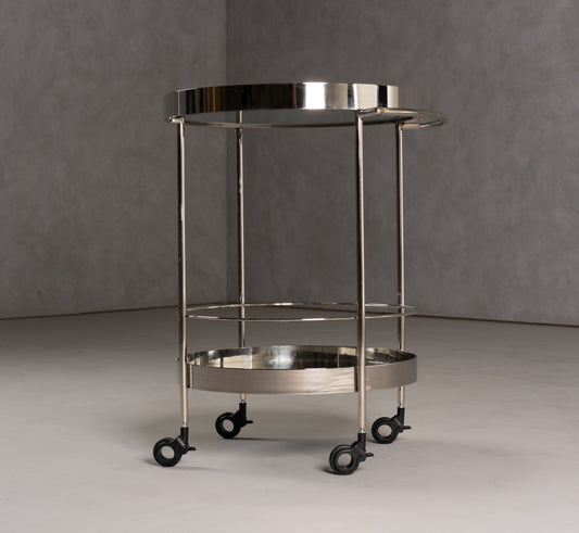 Modrest Jeeves - Modern Stainless Steel + Mirror Rolling Cart