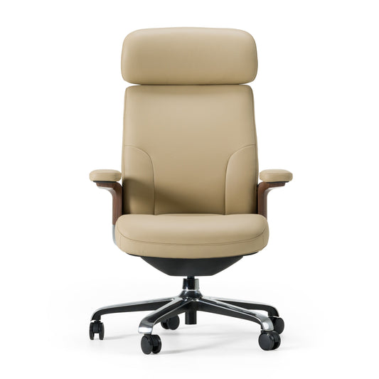 Modrest Johnson - Modern Beige Leather Executive Office Chair