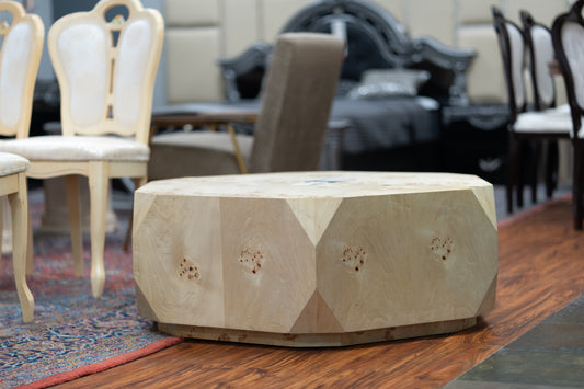 Modrest July - Modern Mapa Burl Round Coffee Table