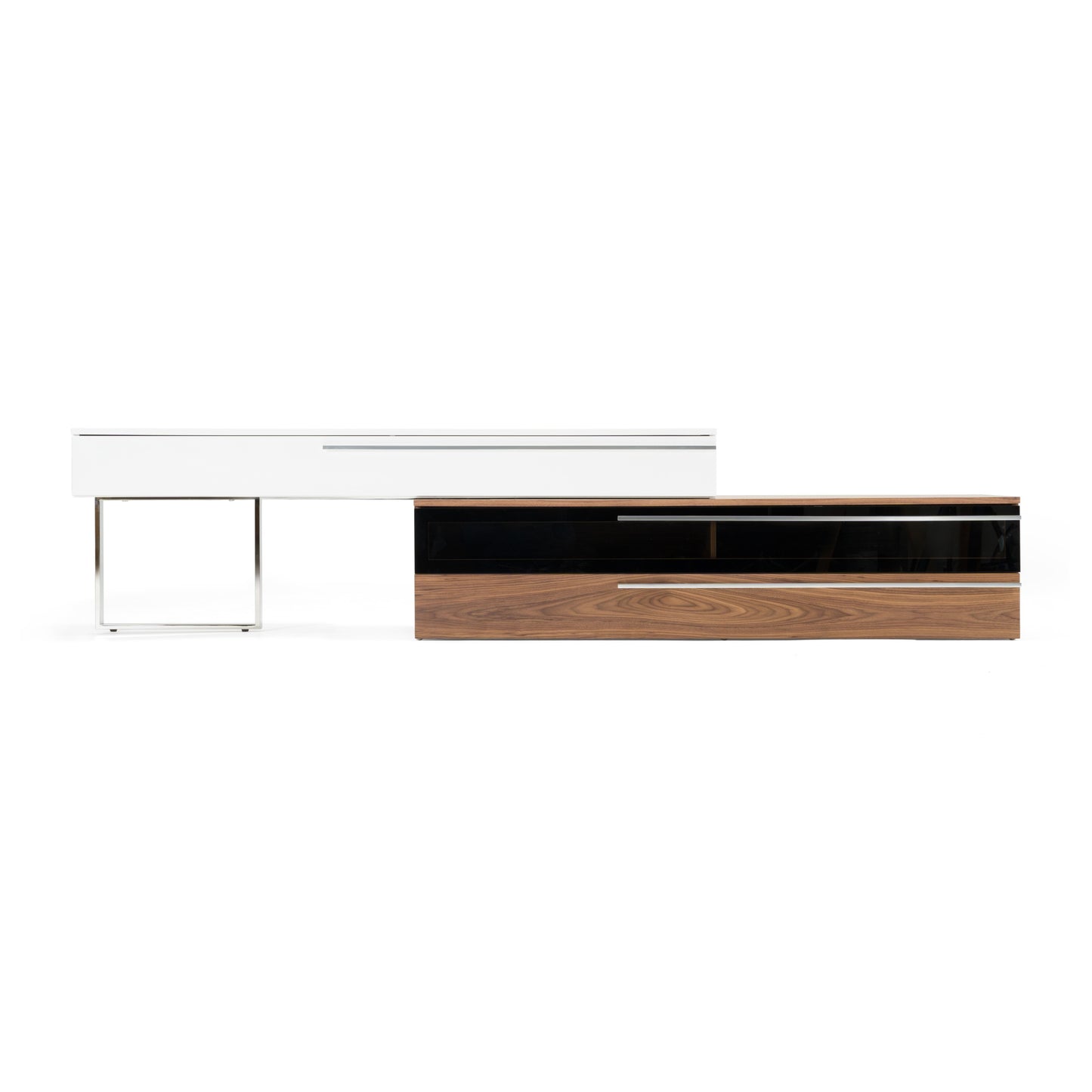 Modrest Karlstad - Modern White + Walnut TV Stand