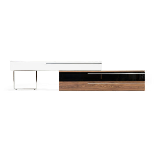 Modrest Karlstad - Modern White + Walnut TV Stand