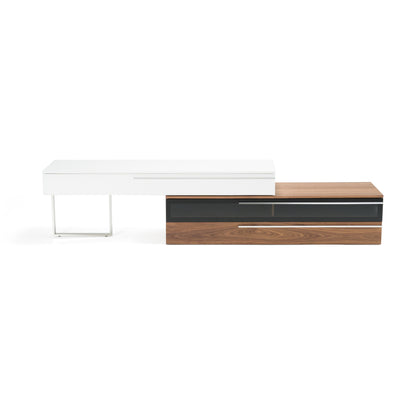 Modrest Karlstad - Modern White + Walnut TV Stand