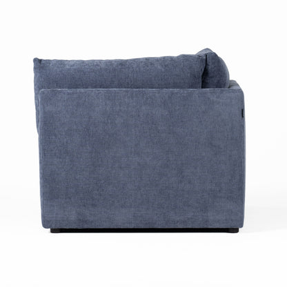 Divani Casa Kinsey - Modern Blue Fabric Modular Left Facing Seat