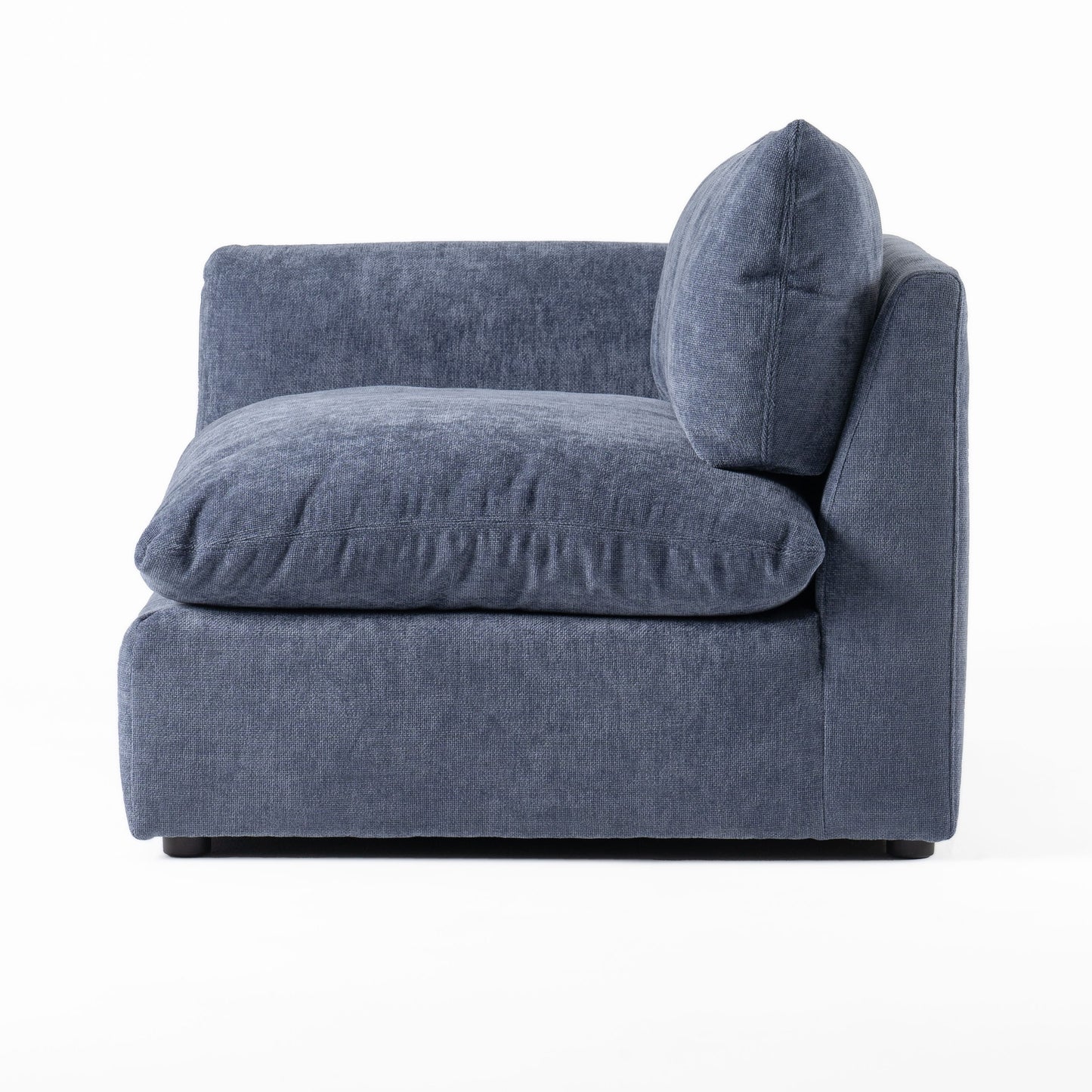 Divani Casa Kinsey - Modern Blue Fabric Modular Left Facing Seat