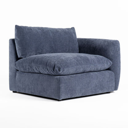 Divani Casa Kinsey - Modern Blue Fabric Modular Right Facing Seat