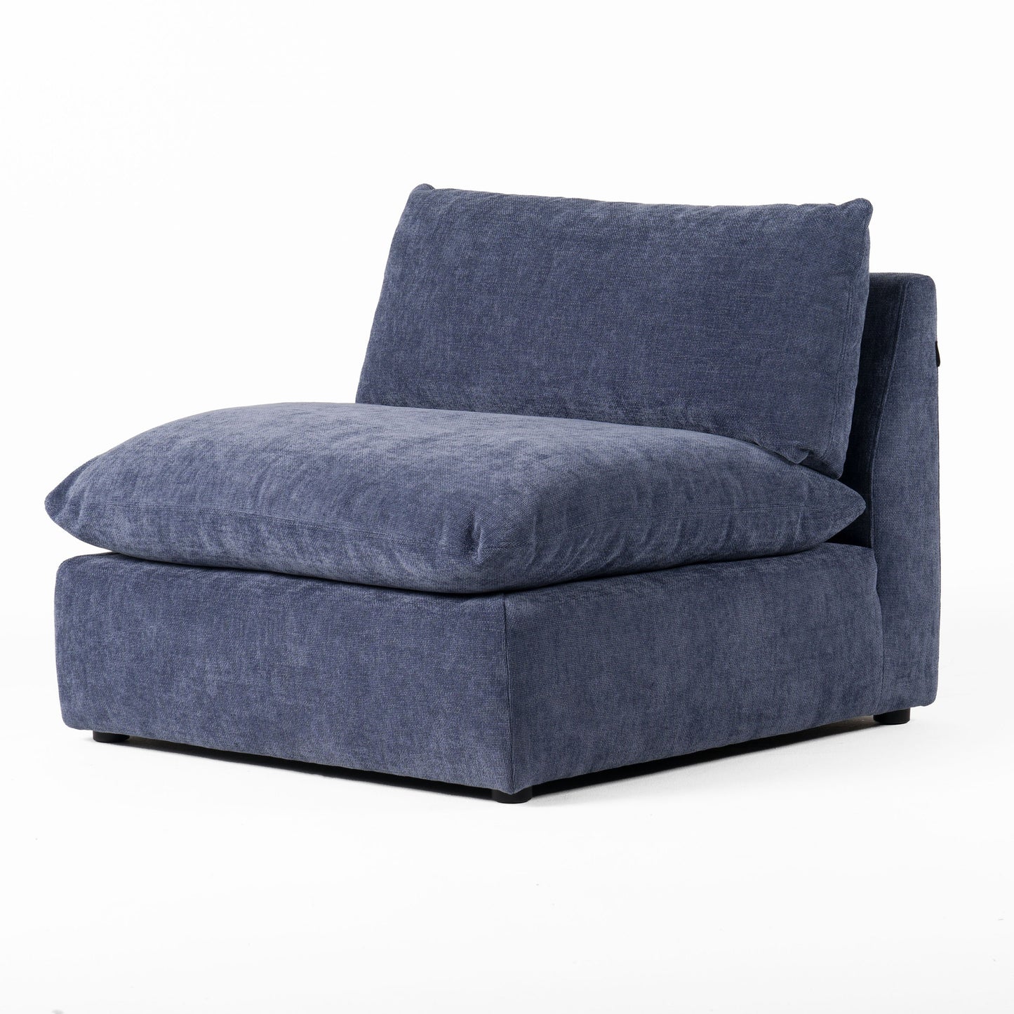 Divani Casa Kinsey - Modern Blue Fabric Modular Armless Seat