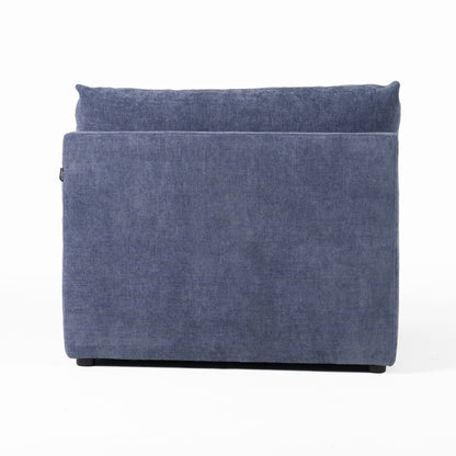 Divani Casa Kinsey - Modern Blue Fabric Modular Armless Seat
