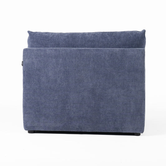 Divani Casa Kinsey - Modern Blue Fabric Modular Armless Seat