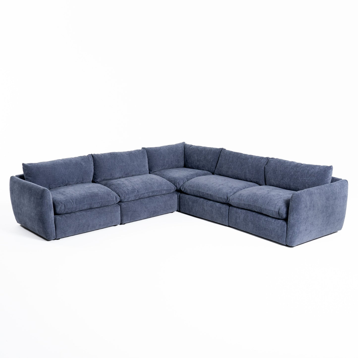 Divani Casa Kinsey - Modern Blue Fabric Modular Armless Seat