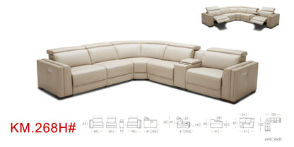 Divani Casa Frazier - Modern Light Grey Leather Console