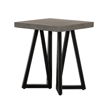 Modrest Richmond Modern Concrete & Black Metal End Table