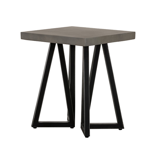 Modrest Richmond Modern Concrete & Black Metal End Table