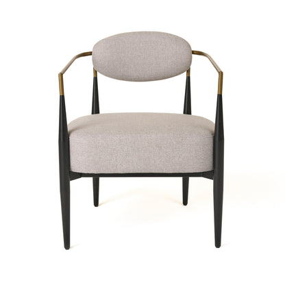 Modrest Liberty - Modern Beige Fabric + Black & Gold Accent Chair