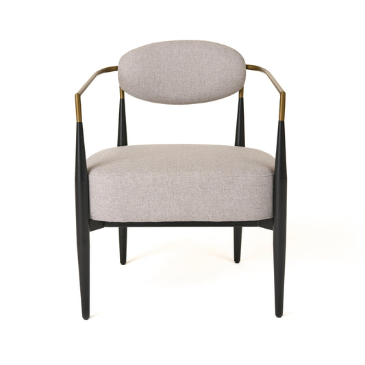Modrest Liberty - Modern Beige Fabric + Black & Gold Accent Chair