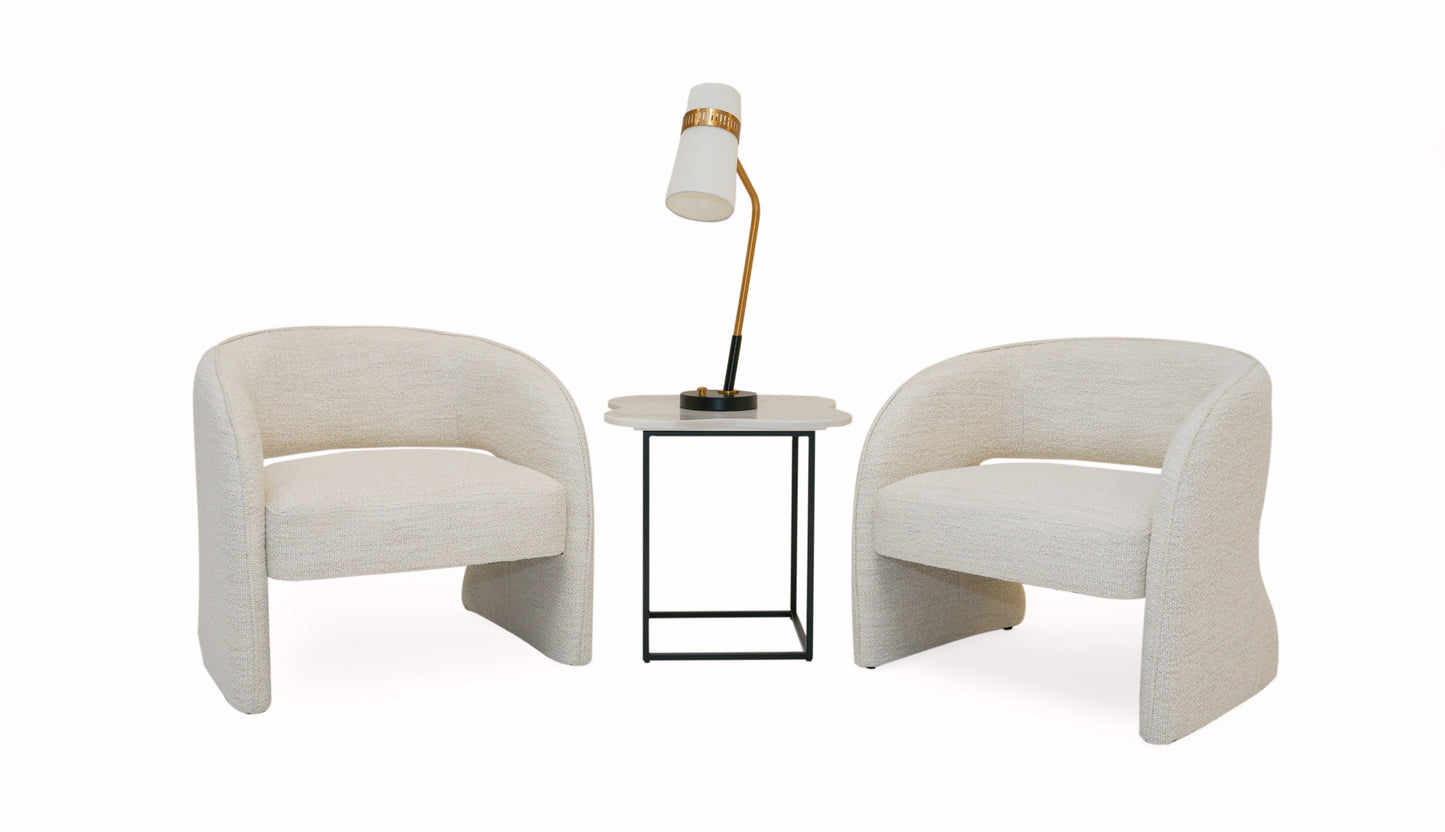 Modrest Luby - Modern Cream Fabric  Accent Chair