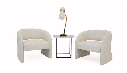 Modrest Luby - Modern Cream Fabric  Accent Chair