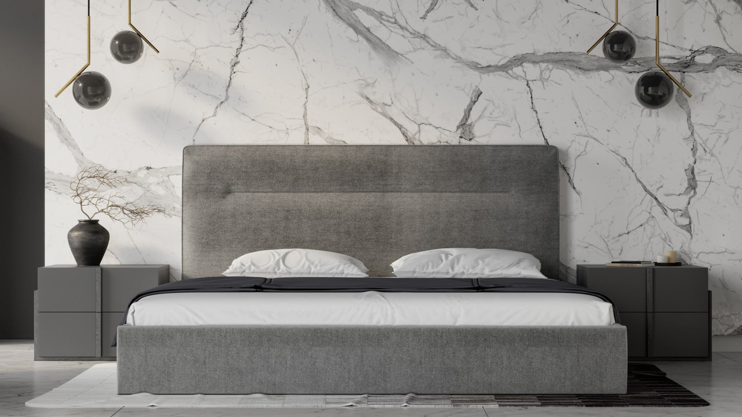 Nova Domus Juliana - Italian Modern Dark Grey Upholstered Bed