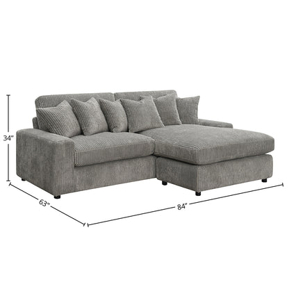 Tavia Reversible Sectional Sofa W/6 Pillows