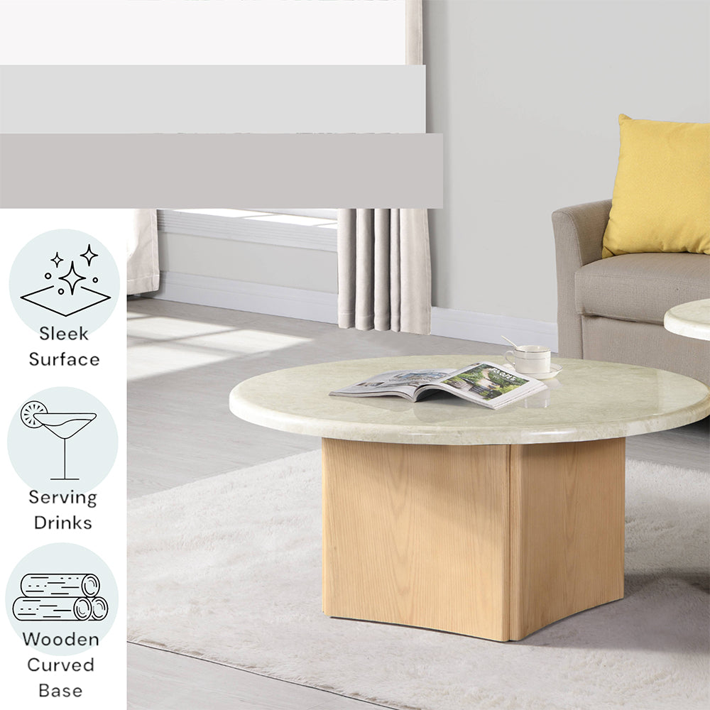 Qwin Coffee Table W/Marble Top