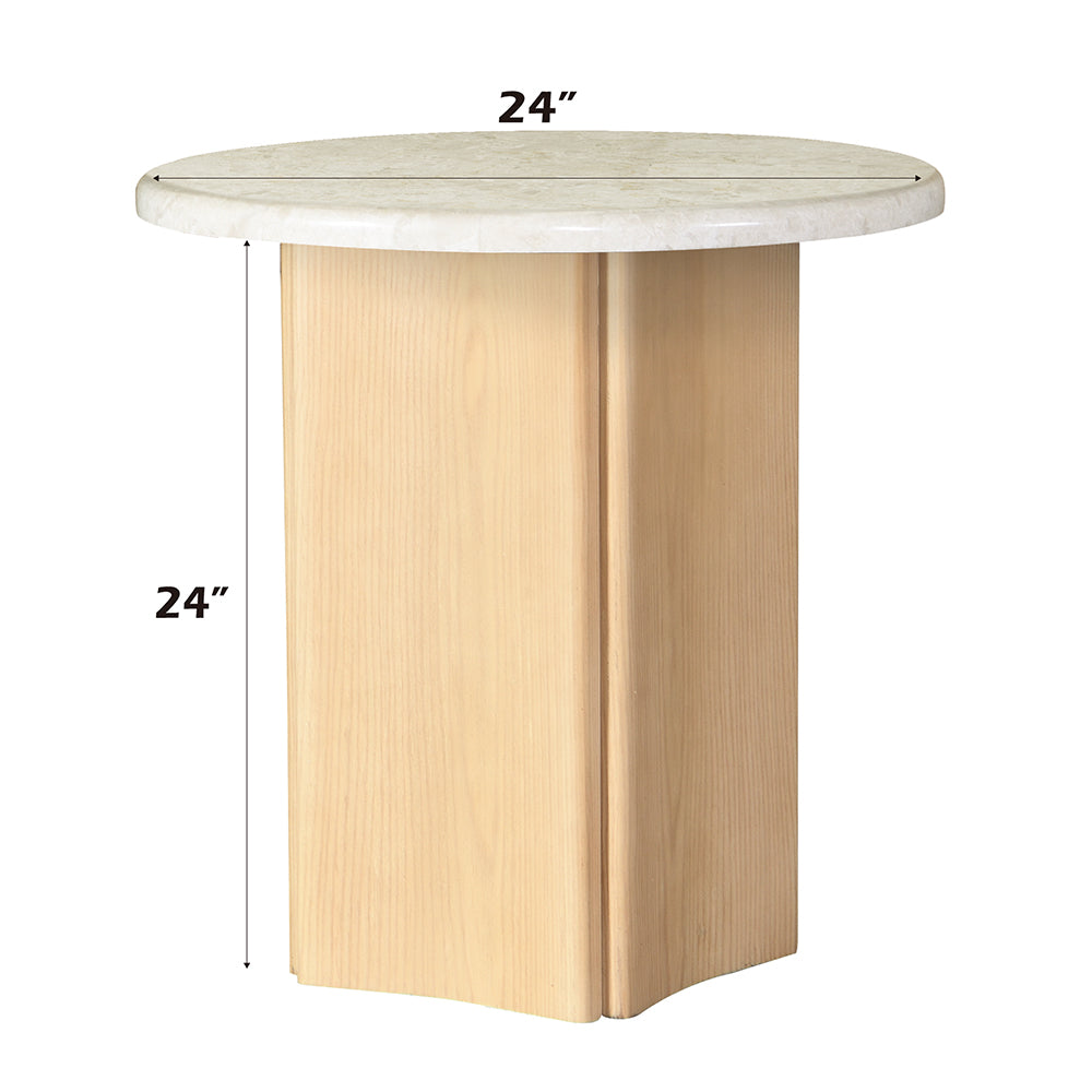 Qwin End Table W/Marble Top