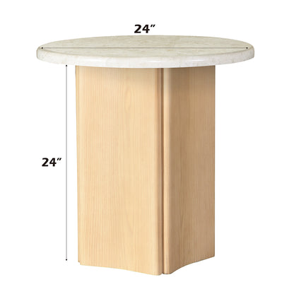 Qwin End Table W/Marble Top