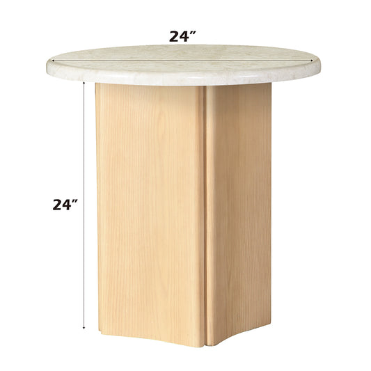 Qwin End Table W/Marble Top