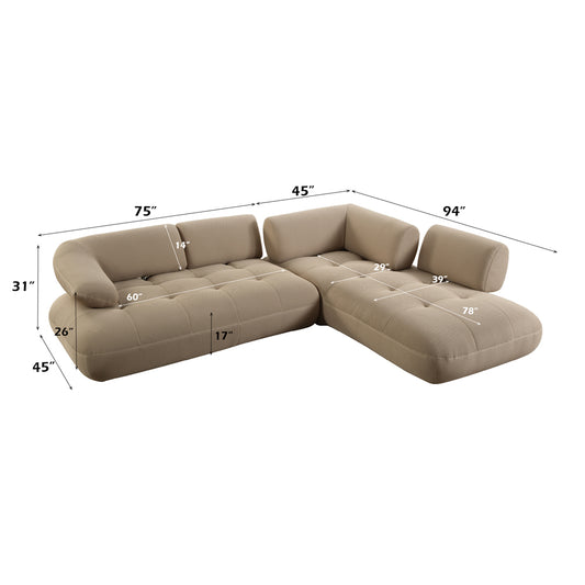 Carrick Sectional Sofa w/6 Pillows