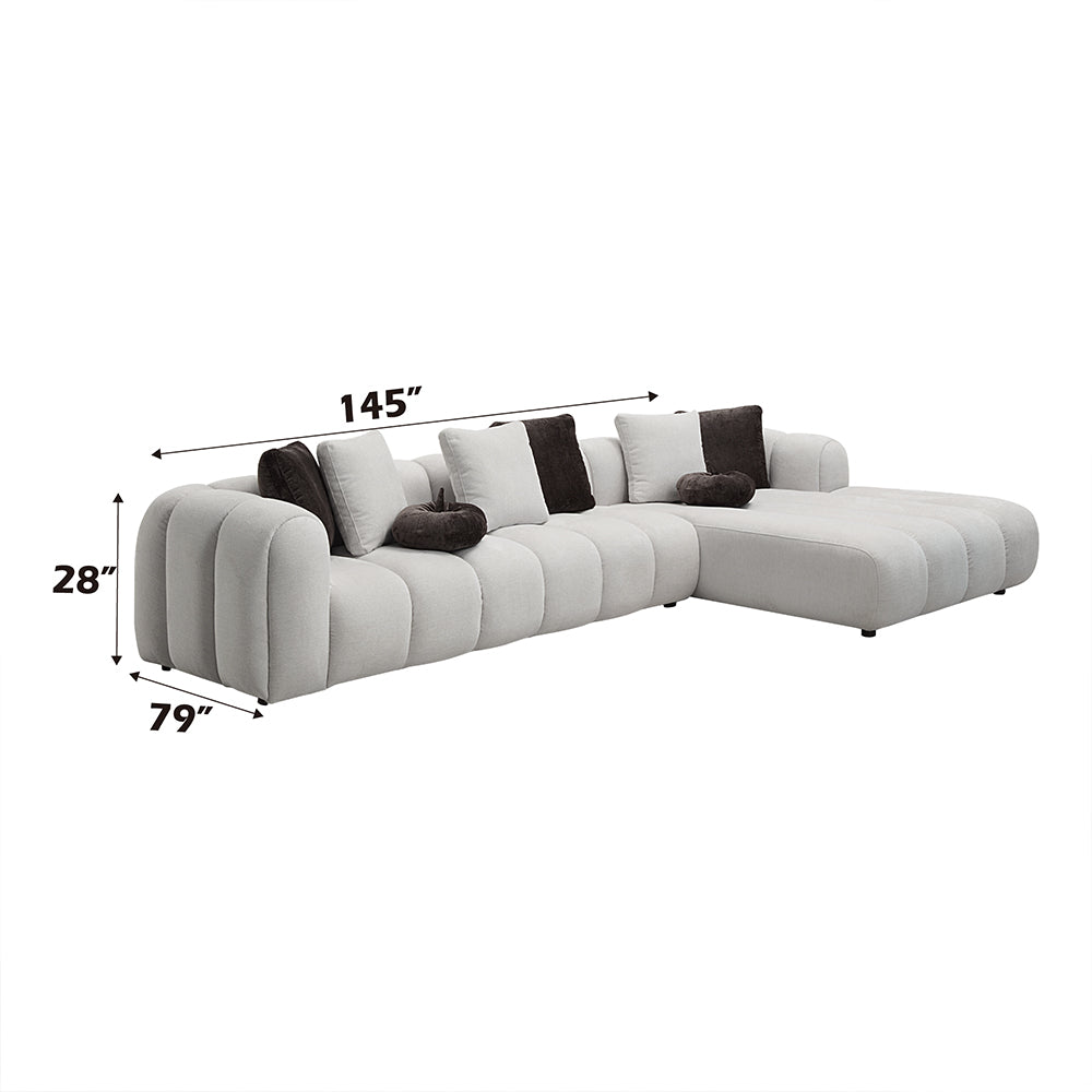 Manilla Sectional Sofa w/8 Pillows